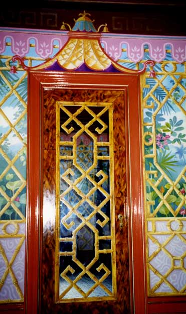 Balinese Fantasy (painted mirrored doorway), residence, NYC. 